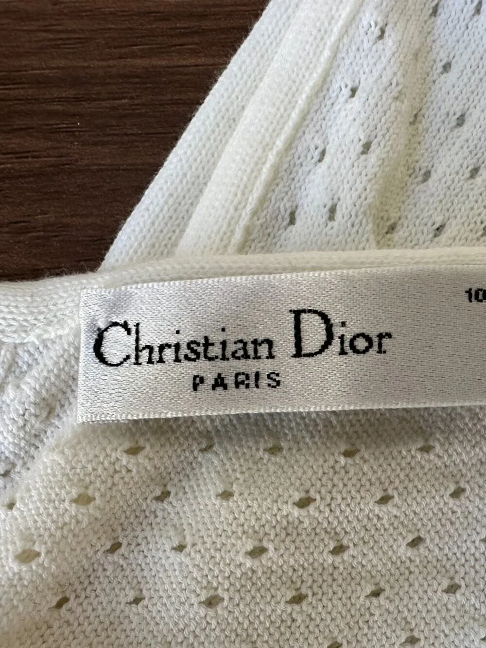 Vintage Christian Dior Cotton Knit Stripped Logo Scarf - Authentic